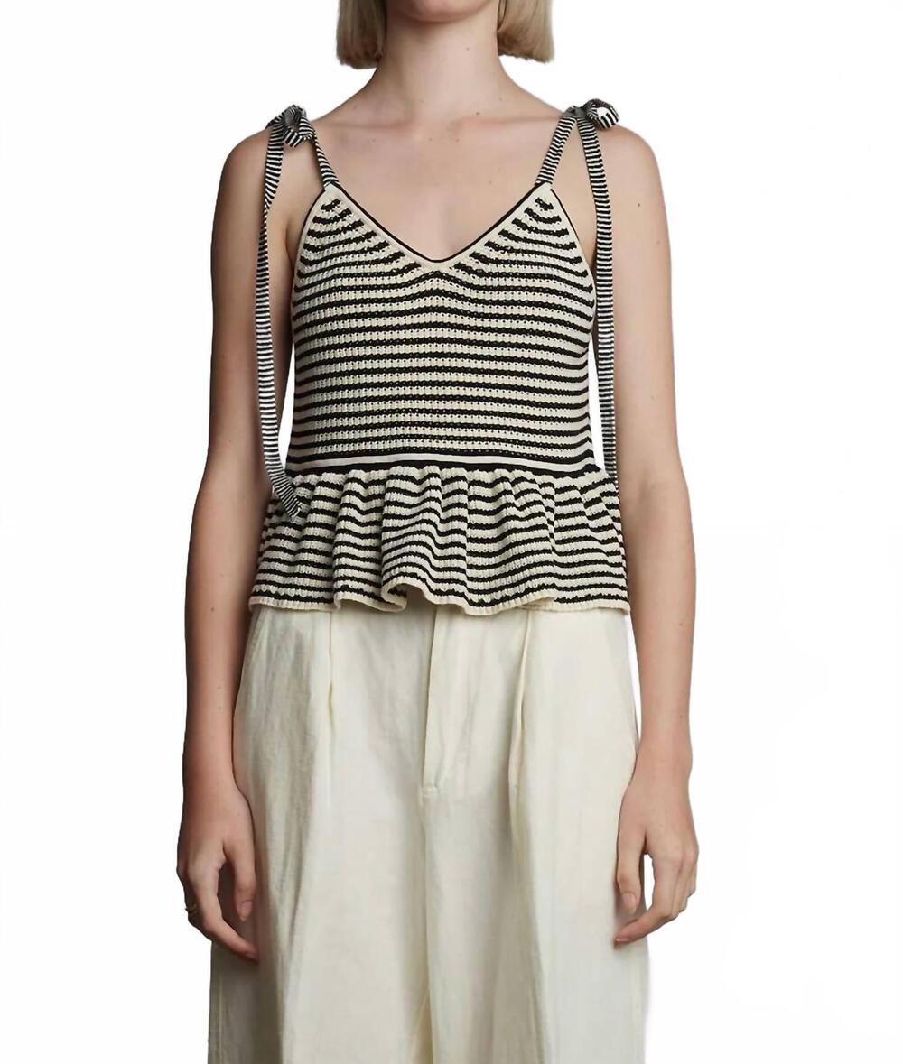 NEW ELEVEN SIX mali camisole top in ivory/black stripe